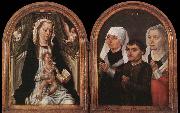 Master of the Saint Ursula Legend Diptych with the Virgin and Child and Three Donors oil